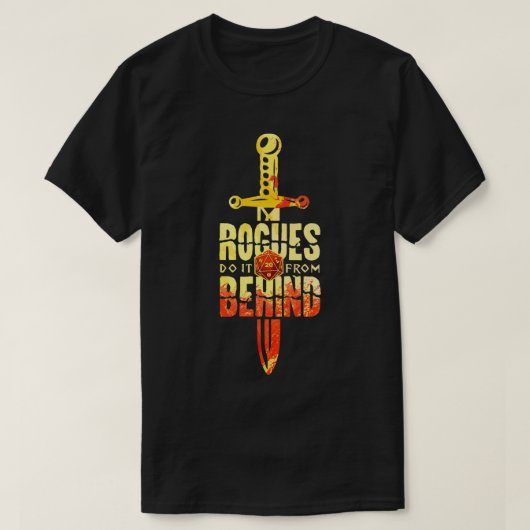 T-shirt Les Rogues le font à partir de derrière D20 RPG Sn (Design devant)