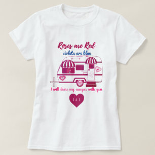 T-shirt Les Roses de Camper Trailer sont Red Valentine