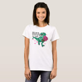 T-shirt Les roses sont Red Funny Dinosaur Saint Valentin (Devant entier)