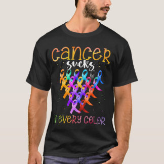 T-shirt Les rubans de toutes les couleurs contre le cancer