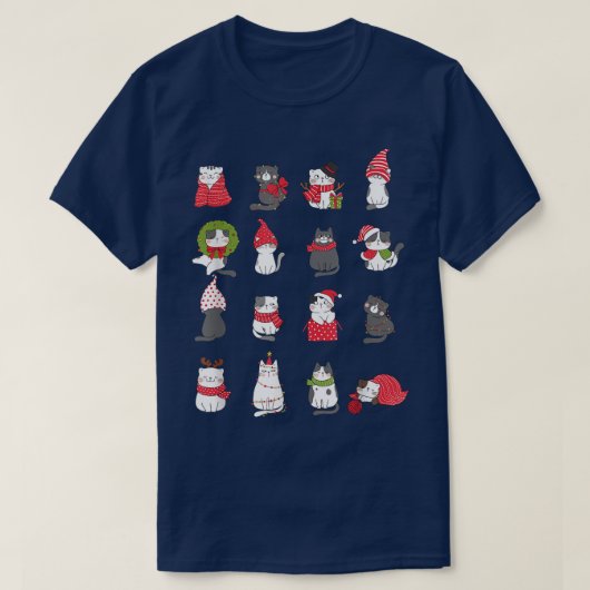 T-shirt Les Santa Cats de Meowy (Design devant)