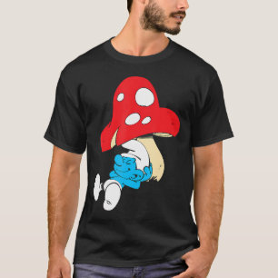 T-shirt Les Schtroumpfs dormant sous un champignon sourian