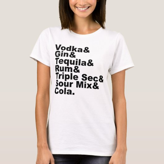 T-shirt Les Sept Ingrédients D'Un Thé Glacé De Long Island (Devant)