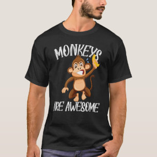 T-shirt Les Singes Sont Un Super Singe Avec La Banane