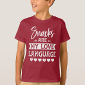 T-shirt les snacks sont ma langue d'amour. pour les snacks (Devant)