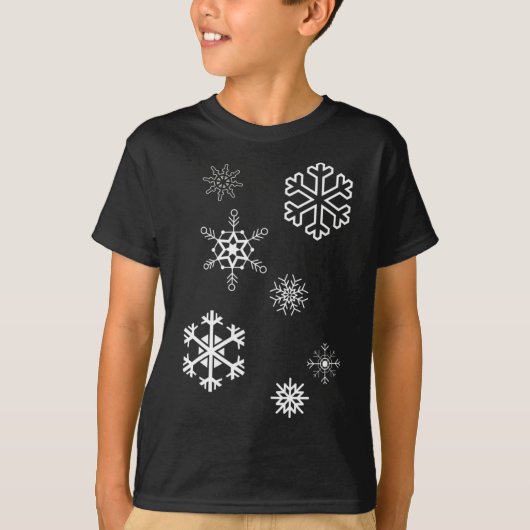 T-shirt Les Snowflakes L'Hiver Est Là Et La Neige (Devant)