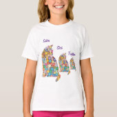 T-shirt Les Soeurs Stick Ensemble 3 Kittens Kitty Chats Fl (Devant)