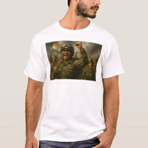 T-shirt Les soldats indiens célèbrent le triomphe du champ