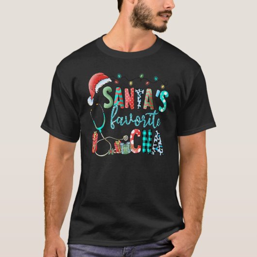 T-shirt Les Stéthoscopes de Lumières de Noël Arbre de Noël (Devant)