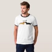 T-shirt Les teckels mignons se bécotent l'amour de chiens (Devant entier)