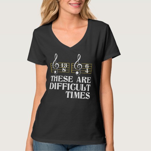 T-shirt Les Temps Difficiles Composent Musique Classique (Devant)