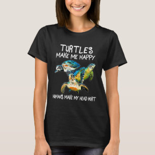 T-shirt Les tortues me rendent heureux, les humains me fon
