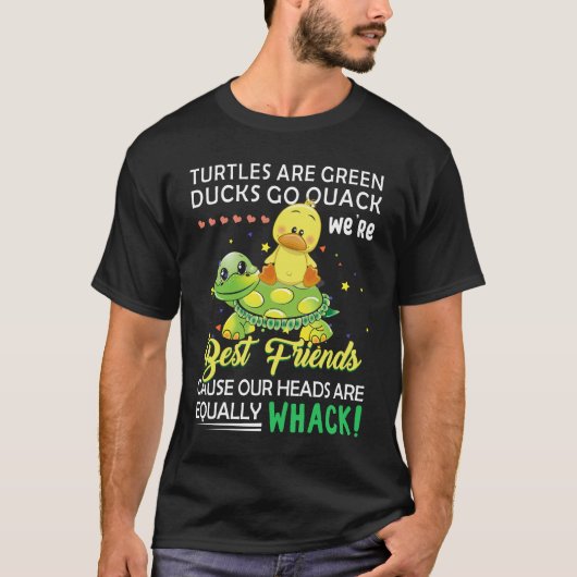 T-shirt Les Tortues sont des canards verts se baladent We_ (Devant)