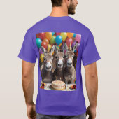 T-shirt Les Triplés D'Âne Fêtent Leur Anniversaire, (Dos)