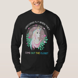 T-shirt Les Unicornes Volent Quand Ils Sortent Du Closet U