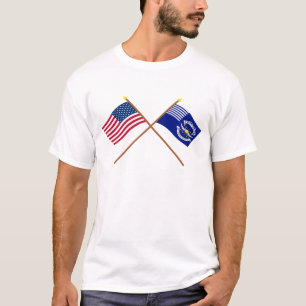 T-shirt Les USA croisés et 2èmes drapeaux de dragons de
