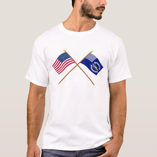 T-shirt Les USA croisés et 2èmes drapeaux de dragons de (Devant)