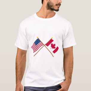 T-shirt Les USA et drapeaux croisés par Canada