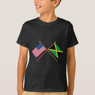 T-shirt Les USA et drapeaux croisés par Jamaïque