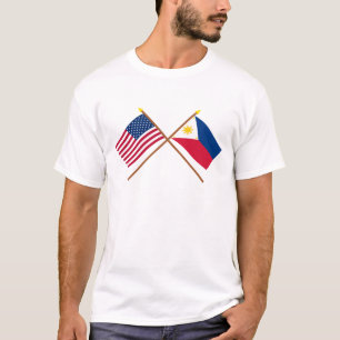 T-shirt Les USA et drapeaux croisés par Philippines