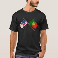 Les USA et drapeaux croisés par Portugal
