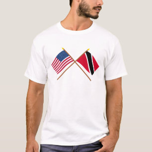 T-shirt Les USA et le Trinidad et les drapeaux croisés pa