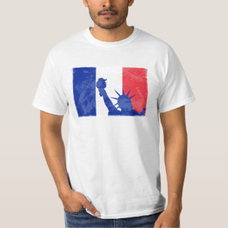 T-shirt Les USA se tiennent avec la France