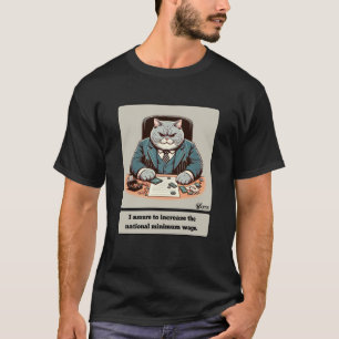 T-shirt Les vaches espiègles : Le Cat Crafty Politicien