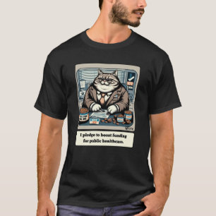T-shirt Les vaches espiègles : Le Cat Crafty Politicien