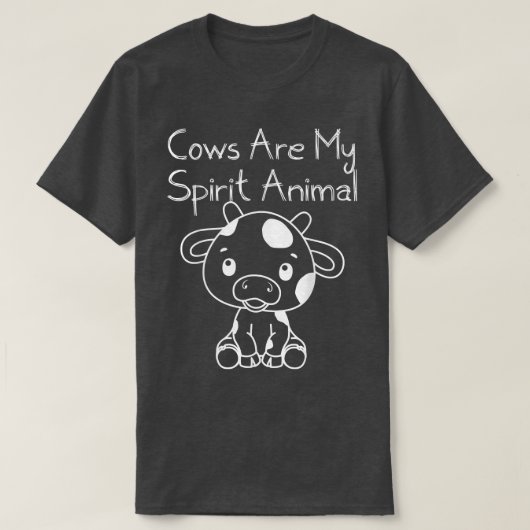 T-shirt Les vaches mignonnes sont mon esprit Animal Tee fo (Design devant)