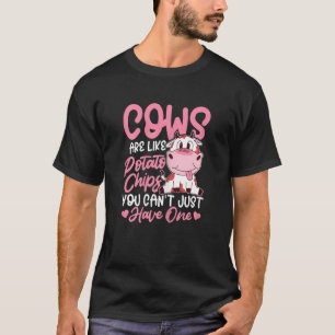 T-shirt Les vaches sont comme les chips, on ne peut pas se