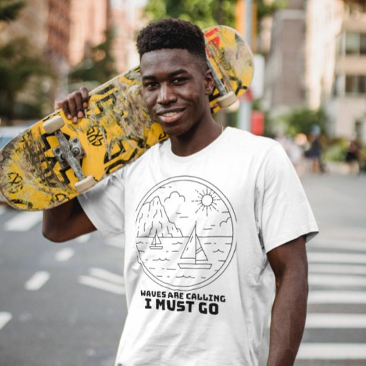 T-shirt Les vagues appellent je dois aller été minimum gra