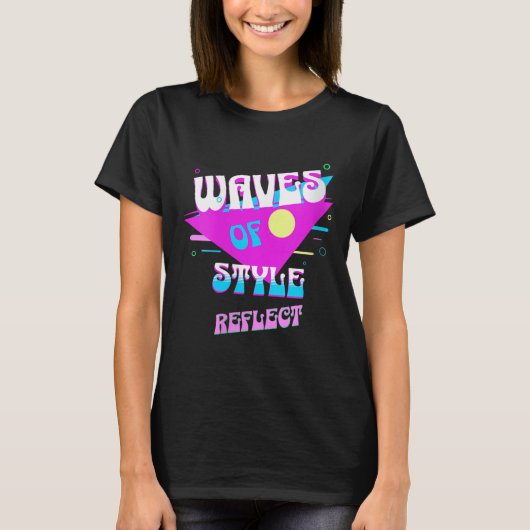 T-shirt Les Vagues De Style Des Femmes Reflètent L'Esthéti (Devant)