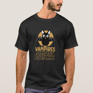 T-shirt Les vampires sont une douleur dans le cou - Drôle 