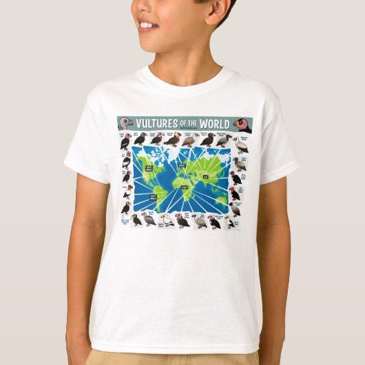 T-shirt Les vautours de la carte mondiale (Devant)