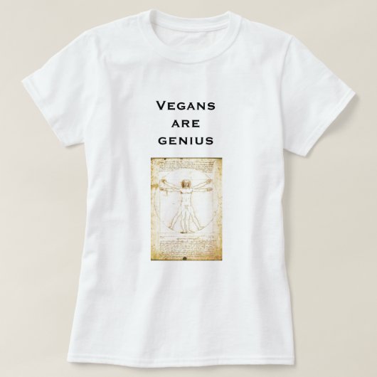 T-shirt les végétaliens de Da Vinci sont génie (Design devant)