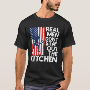 T-shirt Les Véritables Hommes Restent Hors Du Joueur De Pi