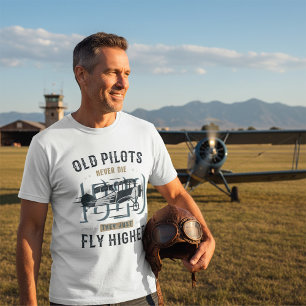 T-shirt Les vieux pilotes ne meurent jamais Biplane Citati