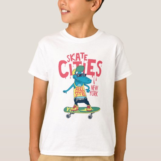 T-SHIRT LES VILLES DE SKATE (Devant)