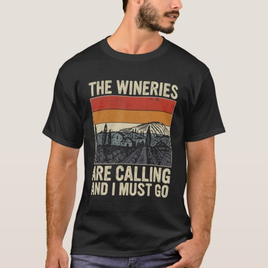 T-shirt Les Vins Appelent Et Je Dois Aller Citer Le Vin (Devant)