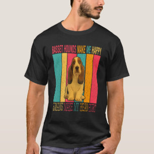 T-shirt Les vintages Basset Hounds rendent heureux les hum