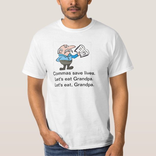 T-shirt Les virgules sauvent la pièce en t des vies pour (Devant)