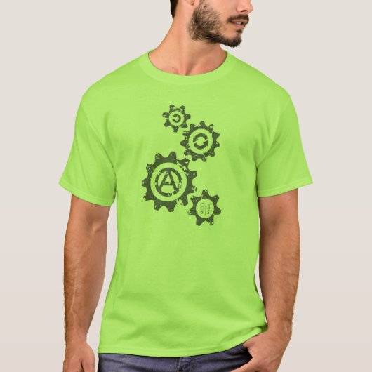 T-shirt Les vitesses tournent vers C4SS (affligé) (Devant)