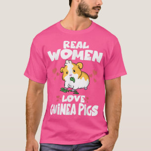 T-shirt Les vraies femmes adorent les cochons de Guinée mi