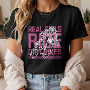 T-shirt Les vraies filles conduisent des motos de motocros