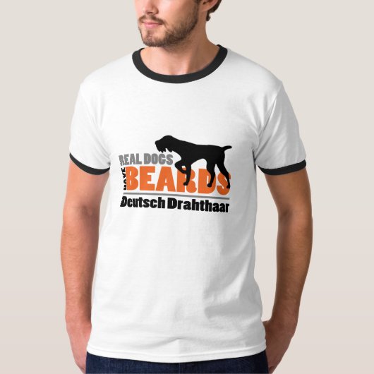 T-shirt Les vrais chiens ont des barbes - Allemand (Devant)