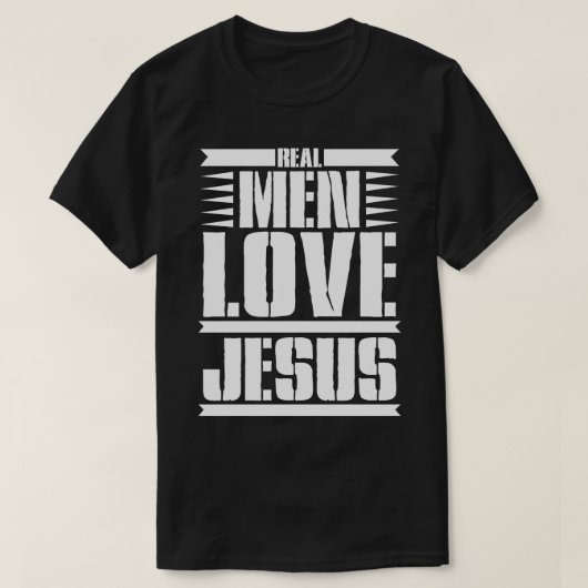 T-shirt Les vrais hommes aiment jésus (Design devant)