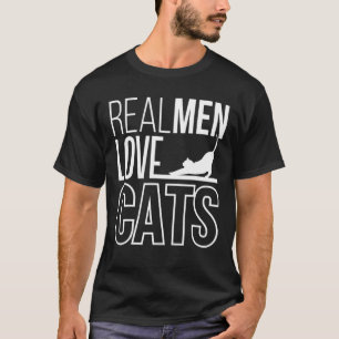 T-shirt Les vrais hommes aiment les chats