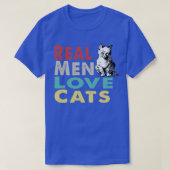 T-shirt Les vrais hommes aiment les chats (Design devant)
