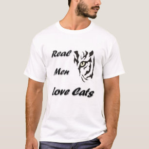 T-shirt Les vrais hommes aiment les chats